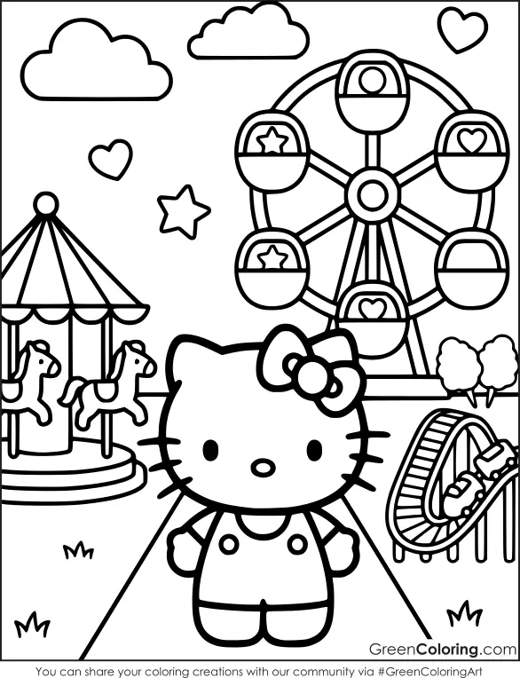 hello kitty free coloring pages