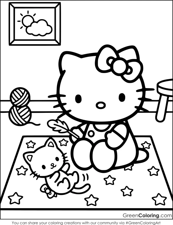 hello kitty free coloring pages