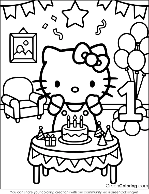 free hello kitty coloring pages