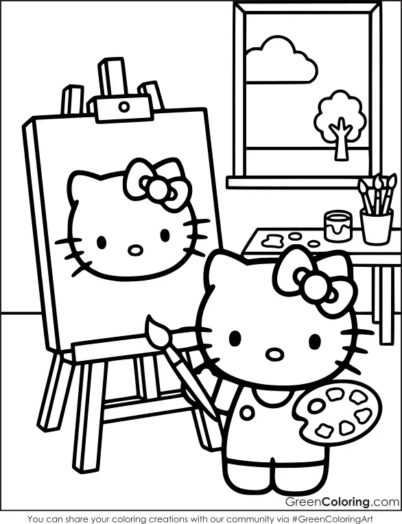 Hello Kitty Cute Coloring Pages