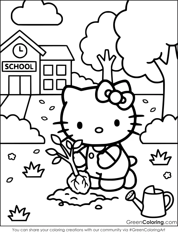 Hello Kitty Coloring Pages