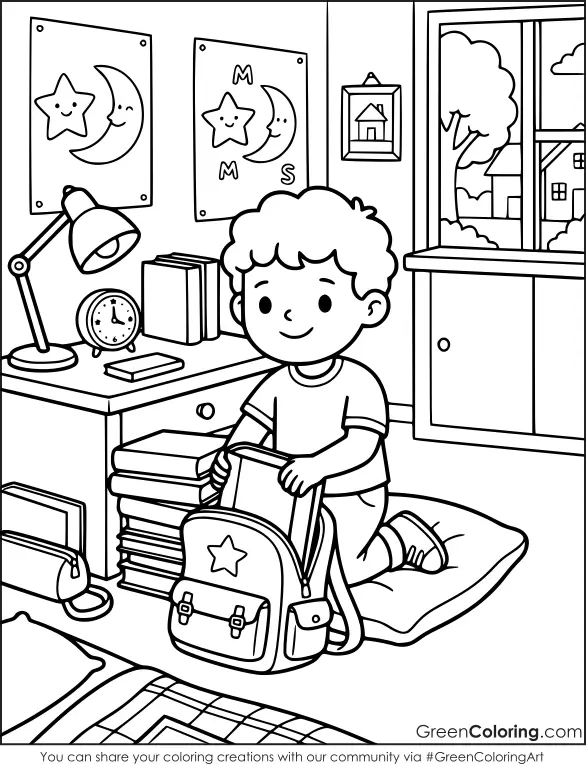 Back to School Coloring Page Printable