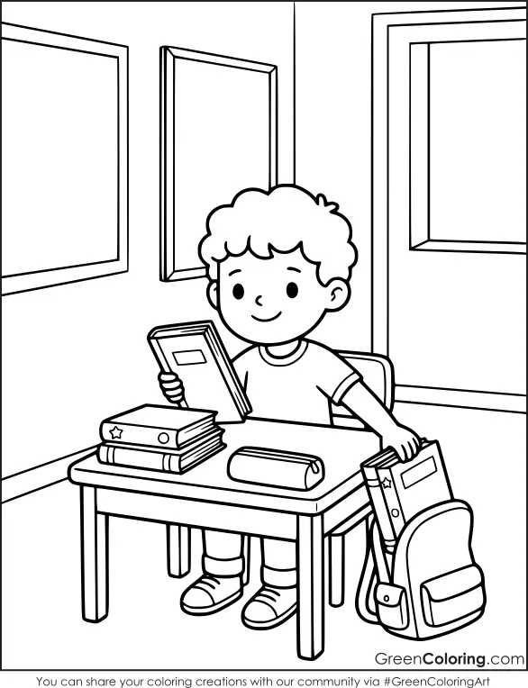 Back to School Coloring Page for Kids and Toddlers