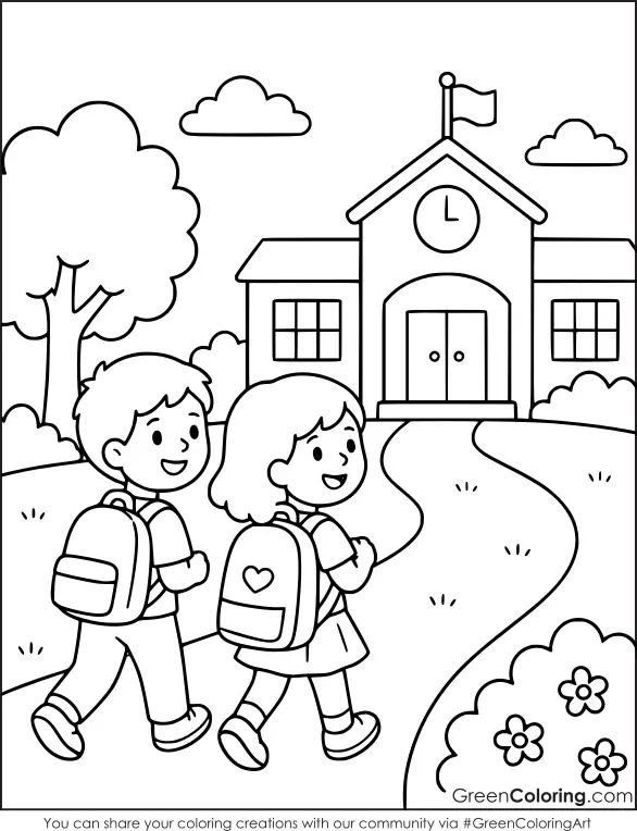 Simple Back to School Coloring Pages