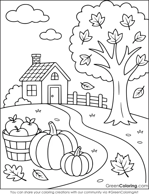 Free Fall Coloring Pages PDF Printable