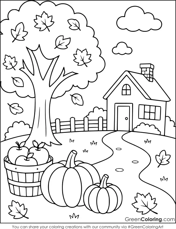 Free Fall Coloring Pages for Kids
