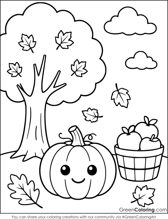 fall coloring pages preschool