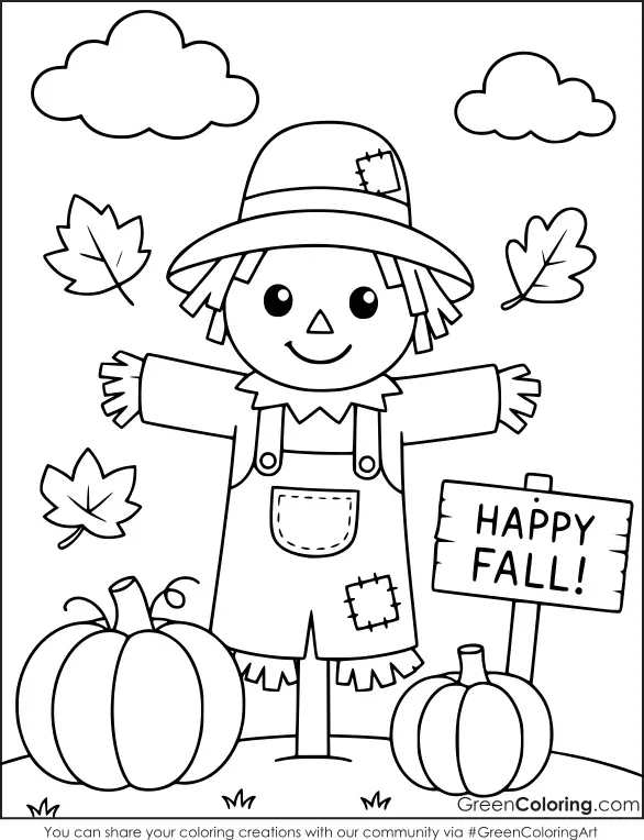 Free Fall Coloring Page for Kids