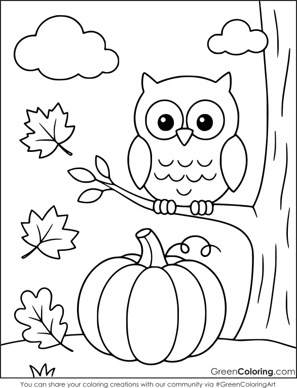 Free Fall Coloring Pages for Kids