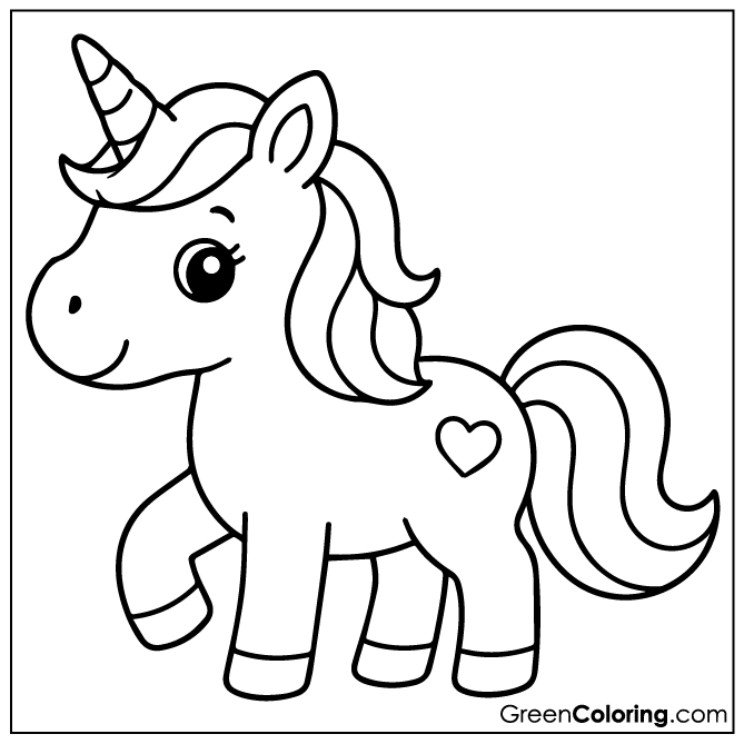 Free Unicorn Coloring Page