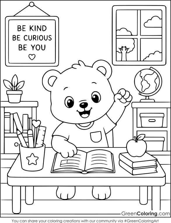 School Bunny Coloring Sheets Free