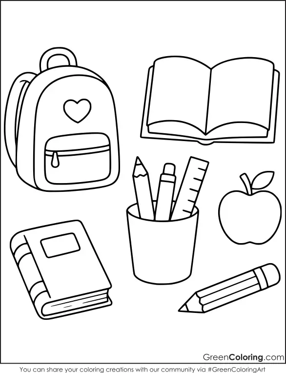 Coloring Sheets of School