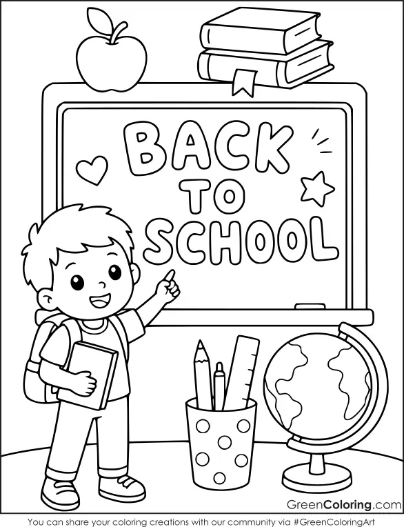School Coloring Page PDF Printable