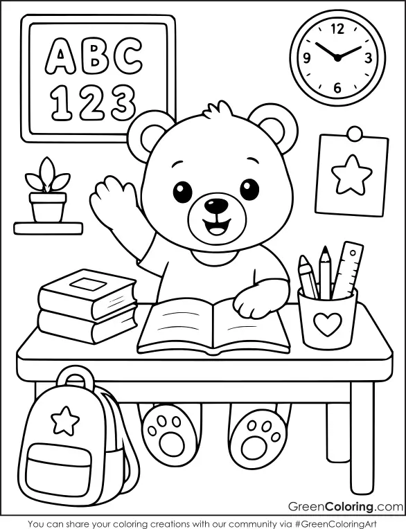 School Coloring Pages for Toddlers