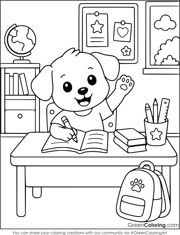 School Animal Coloring Pages Free