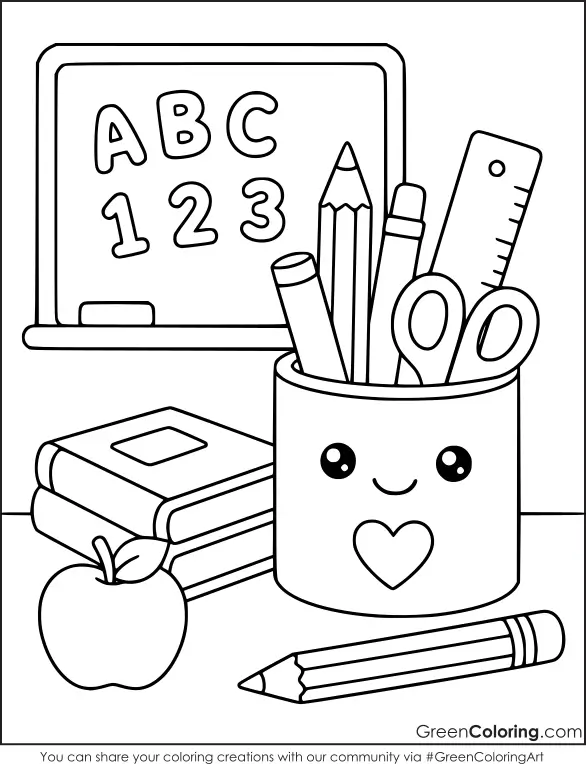 Printable School Coloring Pages PDF