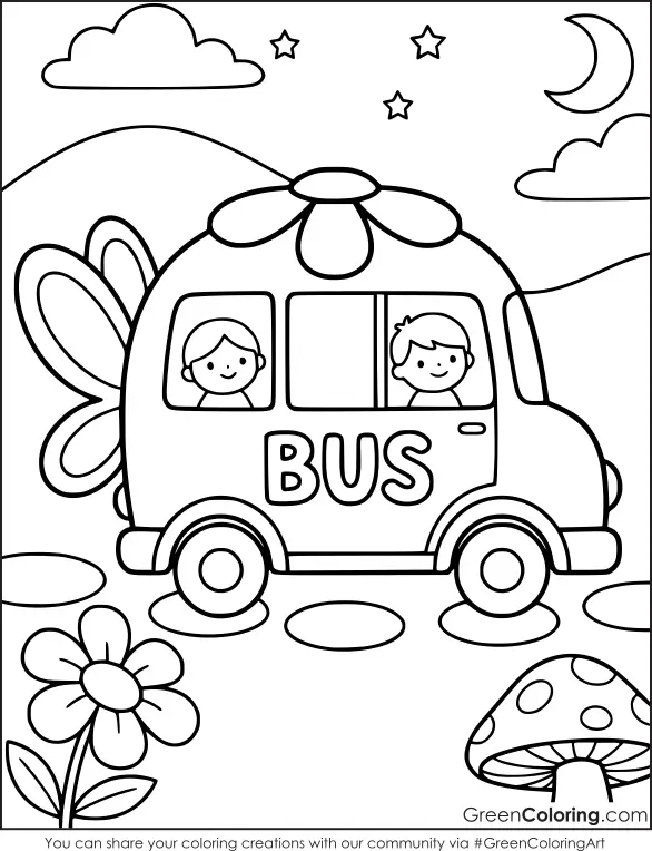 Bus Coloring Pages Printable