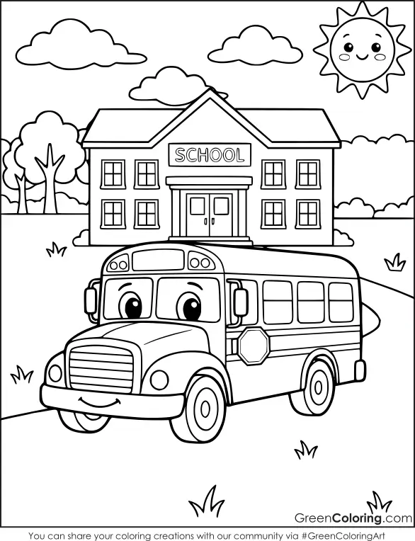 Bus Coloring Page
