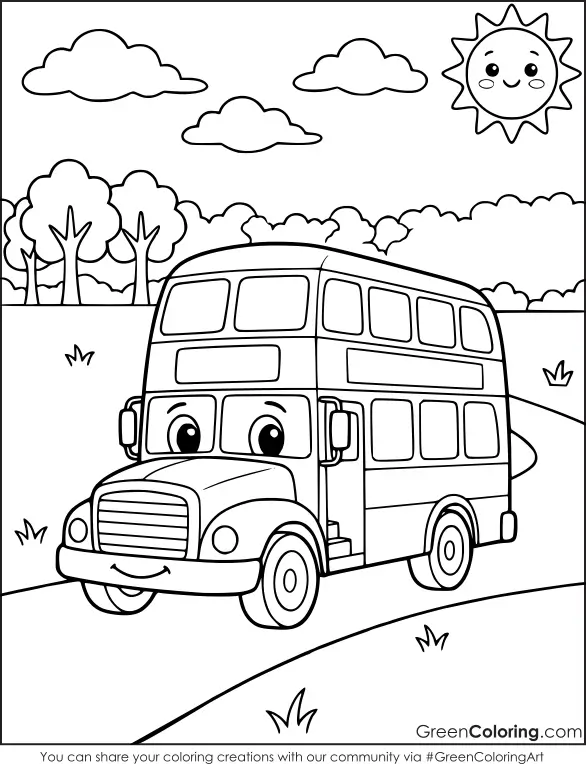Bus Coloring Sheets for Kids