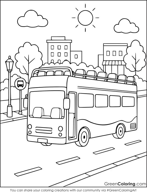 Bus Coloring Sheets PDF Printable
