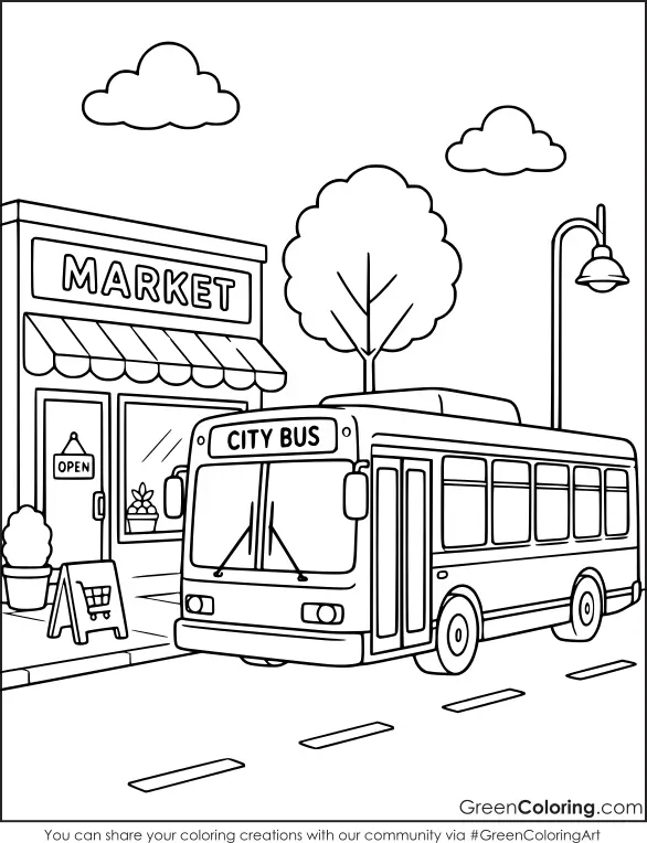 City Bus Coloring Pages for Kids & Toddlers