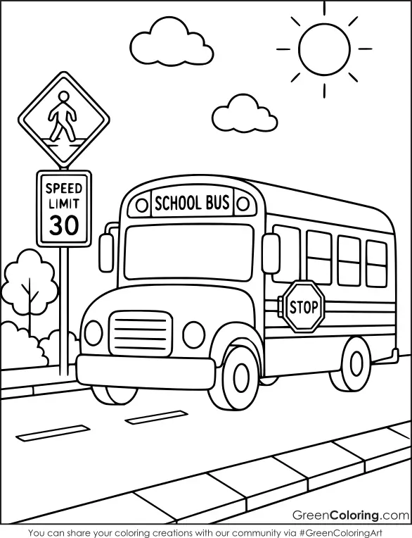School Bus Coloring Pages Free to Print