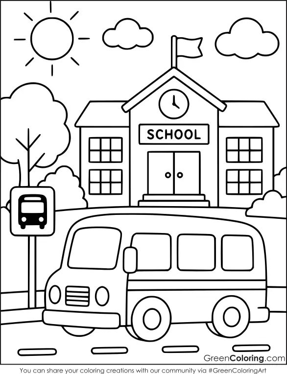 Bus Coloring Pages PDF Free