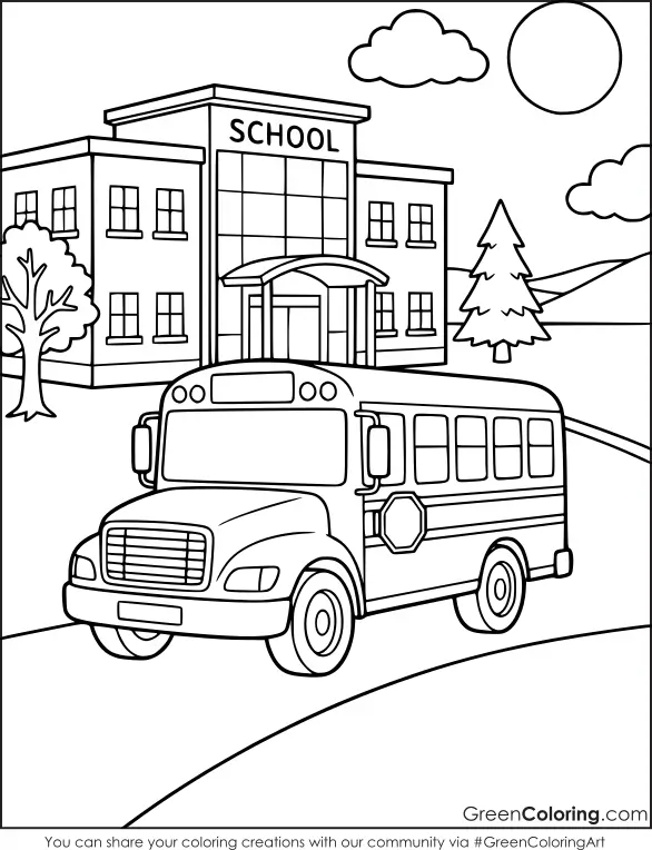 School Bus Coloring Pages PDF Free