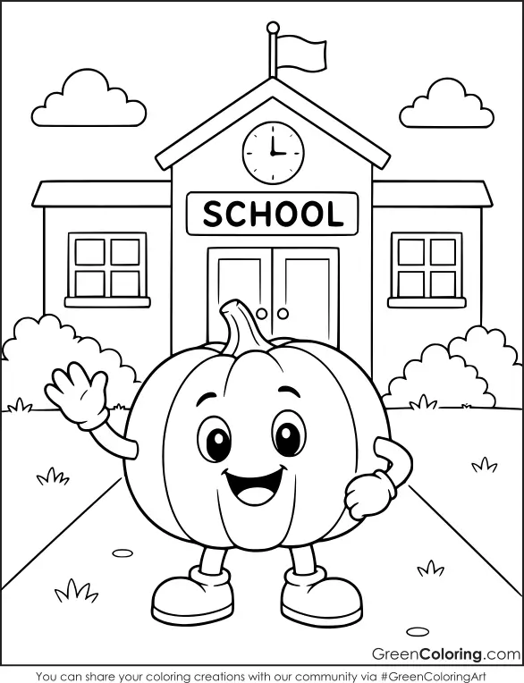Cute Pumpkin Coloring Pages for School Activities