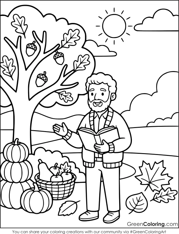 Fall Teacher Coloring Pages