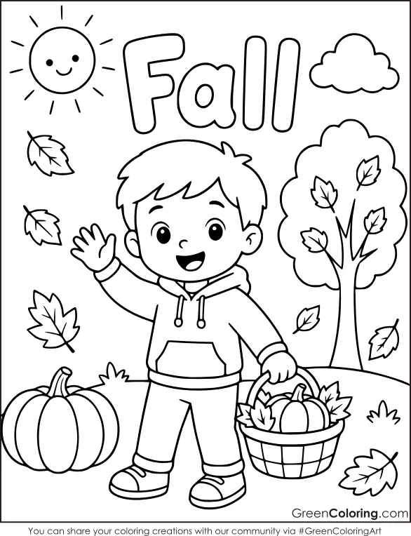 Printable Coloring Pages of Fall PDF