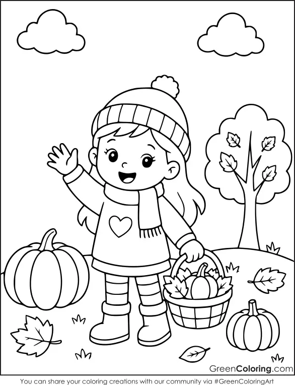 Printable Coloring Pages of Fall PDF