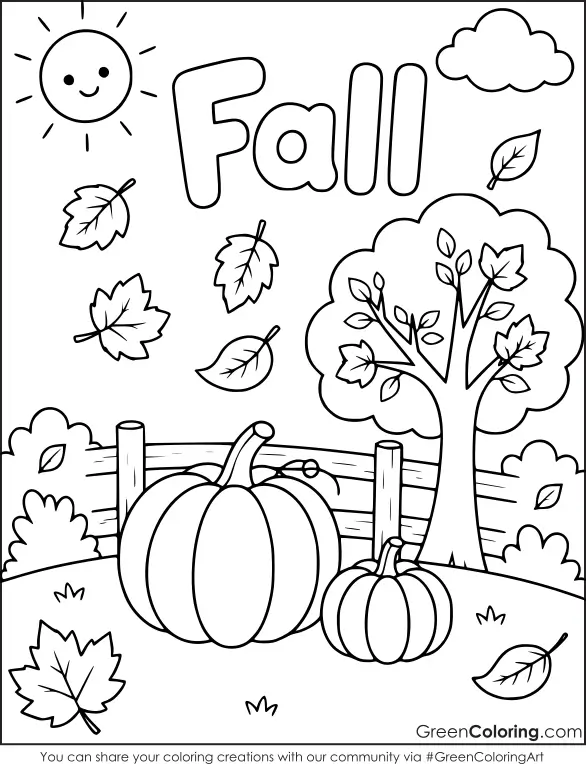 Fall Coloring Sheets for Kids and Toddlers