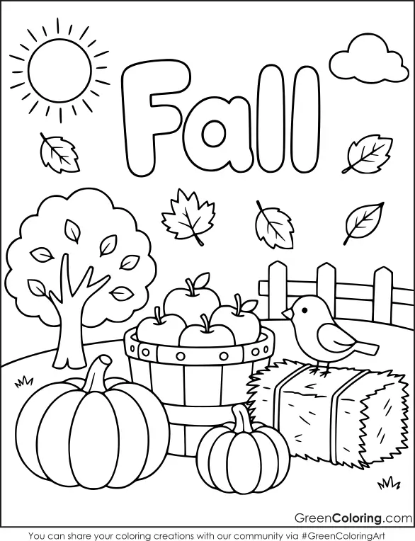 Fall Coloring Sheets for Kids and Toddlers