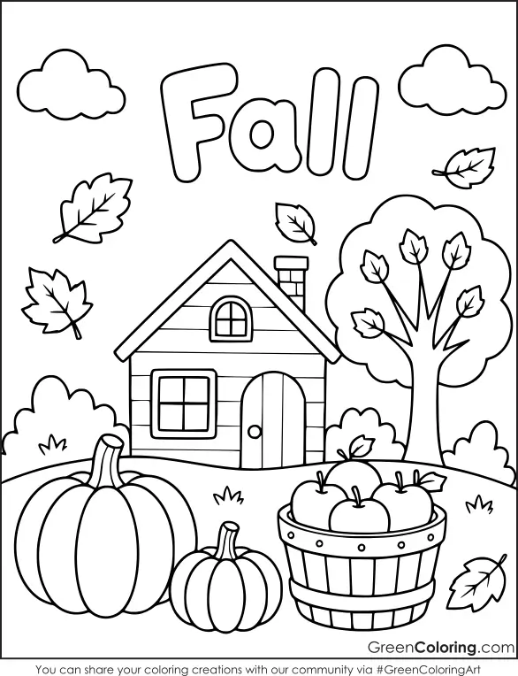 Fall Coloring Page PDF Printable